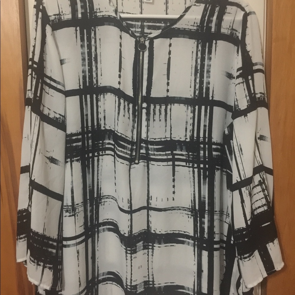 Black and white blouse